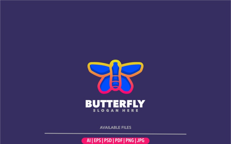 Метелик градієнт барвистий логотип шаблон оформлення