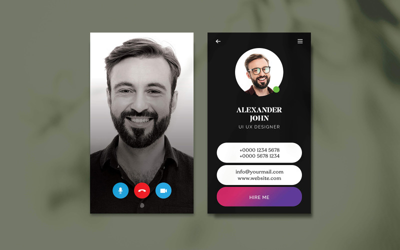 Modelo de Design de Cartão de Visita de Designer de UI UX