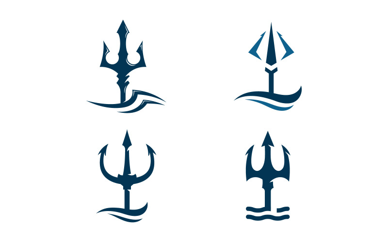 Trident vector logo icona illustrazione segno simbolo V14