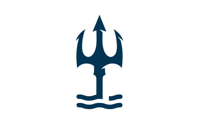 Trident vector logo icona illustrazione segno simbolo V5
