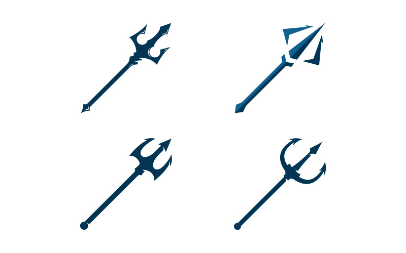 Trident vektör logosu simge illüstrasyon işareti sembolü V13