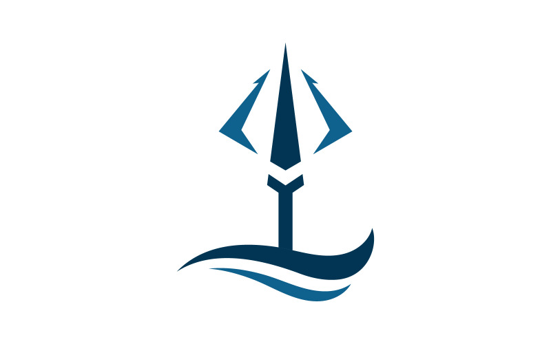 Trójząb wektor logo ikona ilustracja znak symbol V7