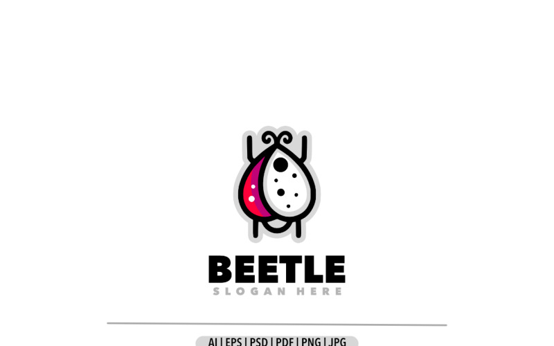 Logo beetle simple mascot style Royalty Free Vector Image