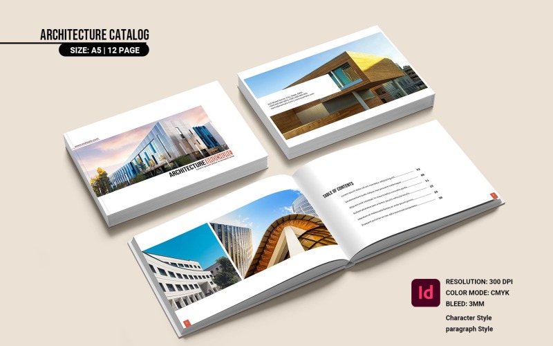 Brochure di architettura / modello di catalogo Indesign