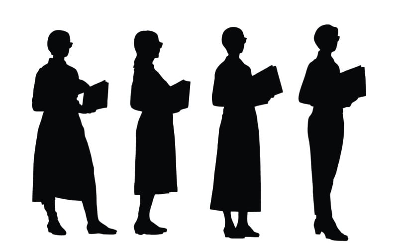 Educator and female teacher silhouette