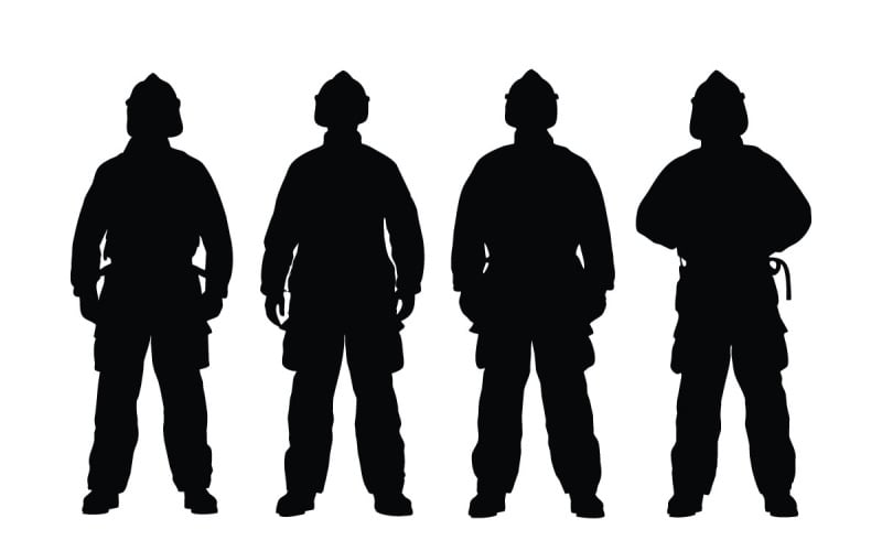 Feuerwehrmann trägt einheitliche Silhouette