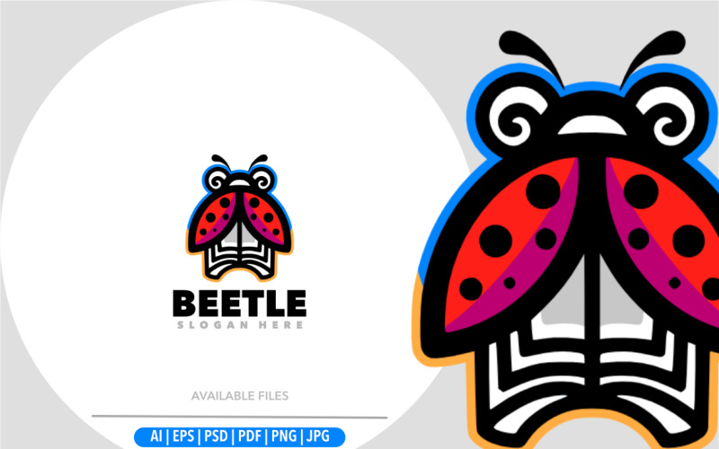 Jednoduchý design loga knihy Beetle
