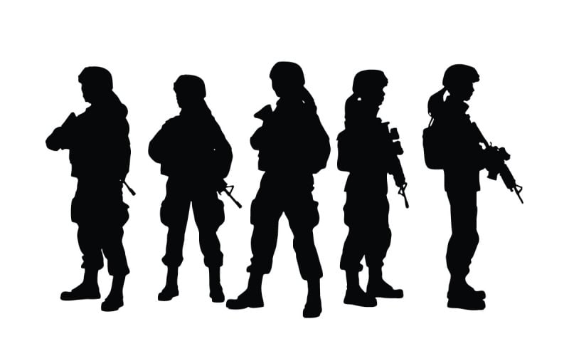 Kvinnlig soldat och specialstyrkor vektor