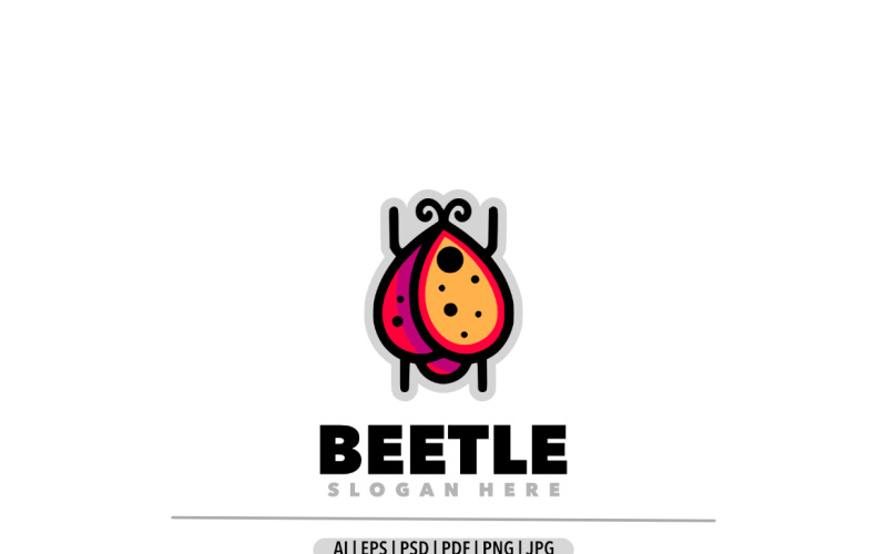 Leuk lieveheersbeestje eenvoudig ontwerp logo