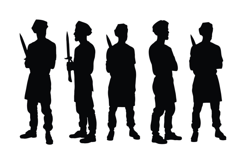Slager mannen staande silhouet vector