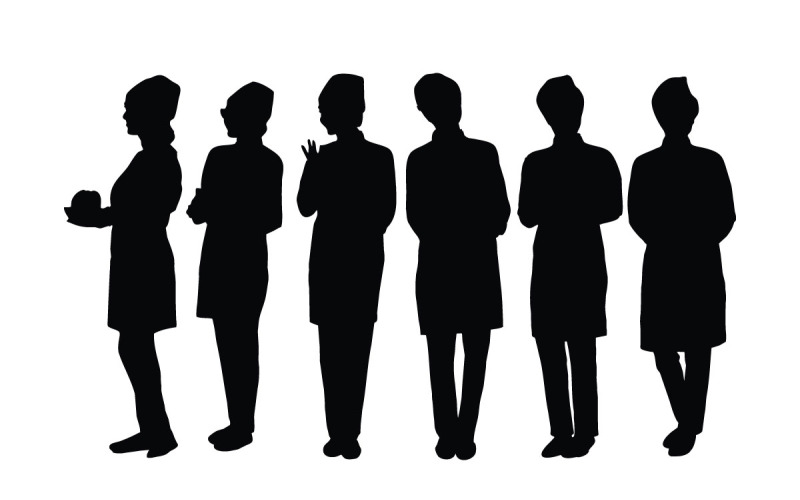 Boulangerie femelle silhouette set vector