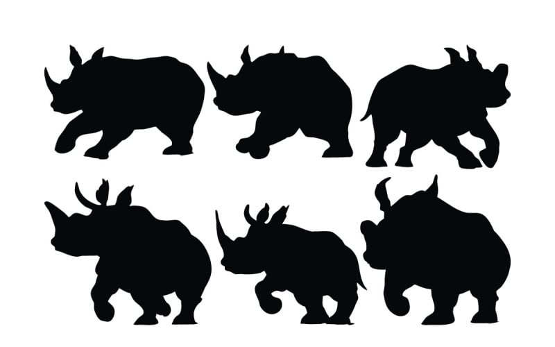 Friedlicher Nashorn-Lauf-Silhouettenvektor