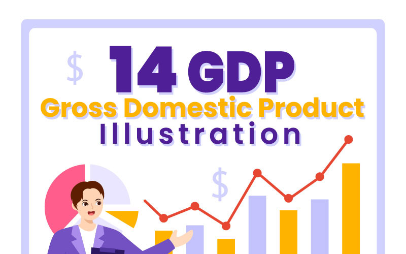 14 GDP vagy bruttó hazai termék illusztráció