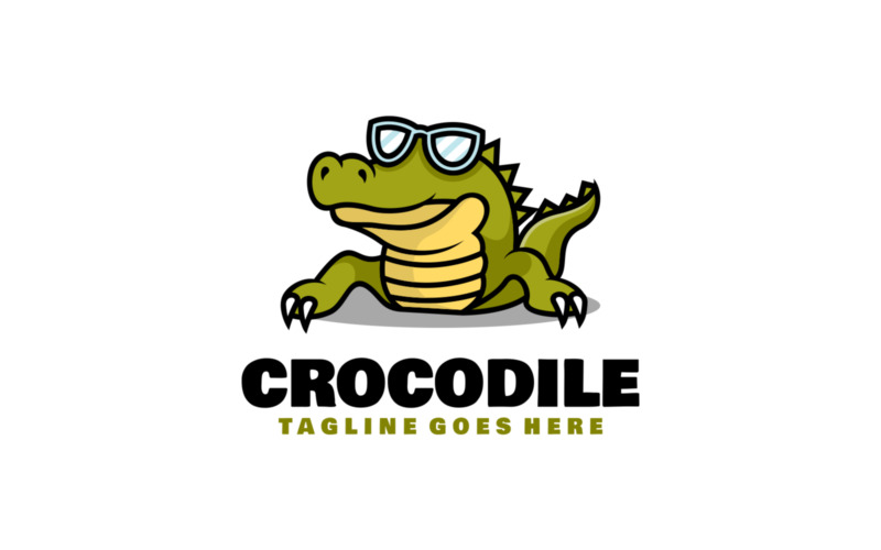 Мультяшний логотип талісмана крокодила 1