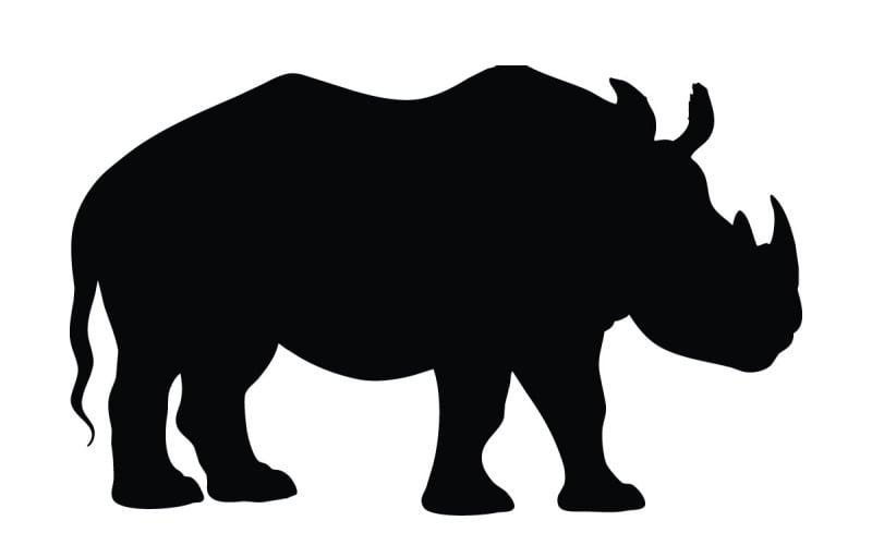 Rinoceronte con silueta de pie de cuerno grande