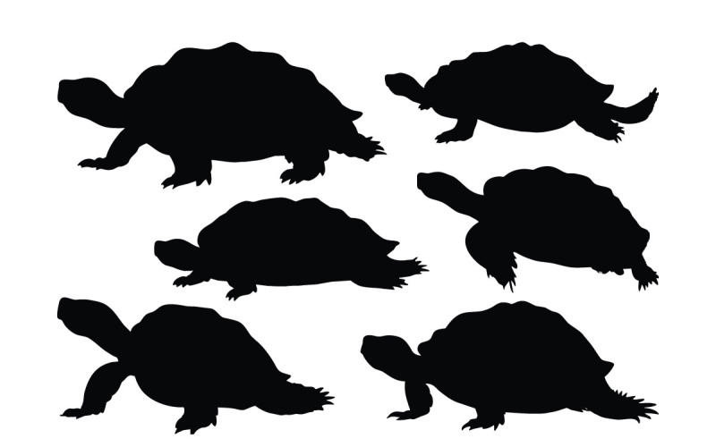 Schildpad kruipende silhouet vastgestelde vector