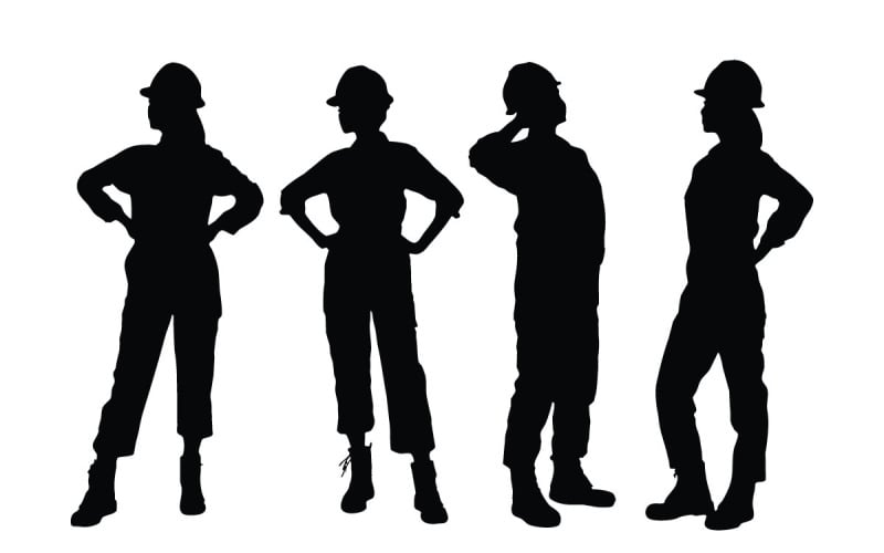 Vector de silueta de trabajador de construcción