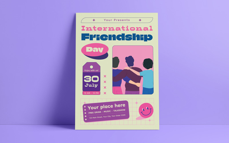 Flyer-Vorlage zum Internationalen Tag der Freundschaft