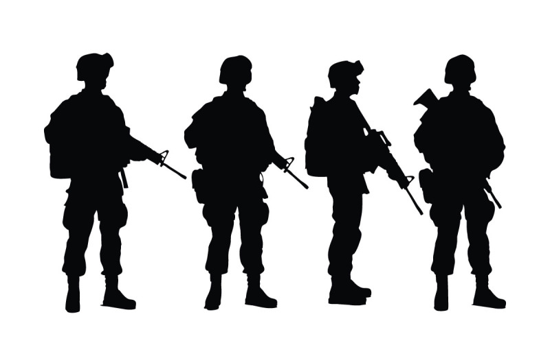 Infanterie silhouet vector collectie