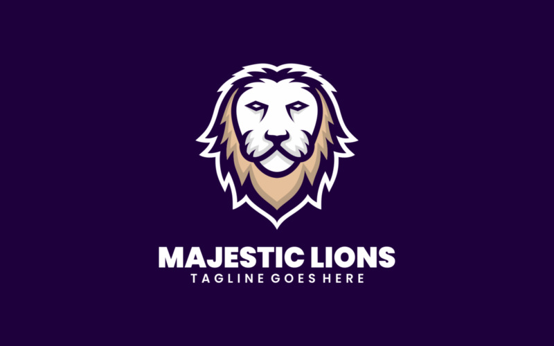 Majestic Lion Simple Mascot Logo #336663 - TemplateMonster