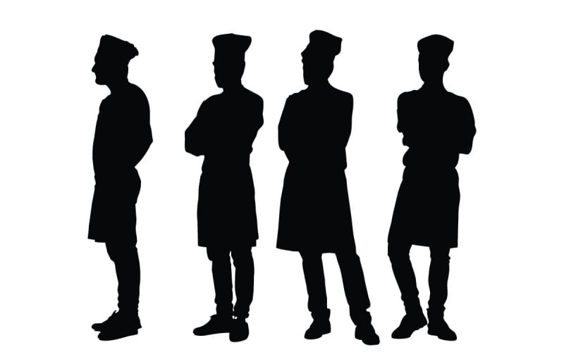 Männliche Bäckerei-Silhouetten-Vektorsammlung