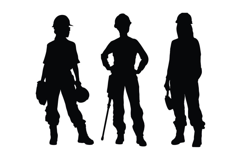 女孩建筑工人剪影集