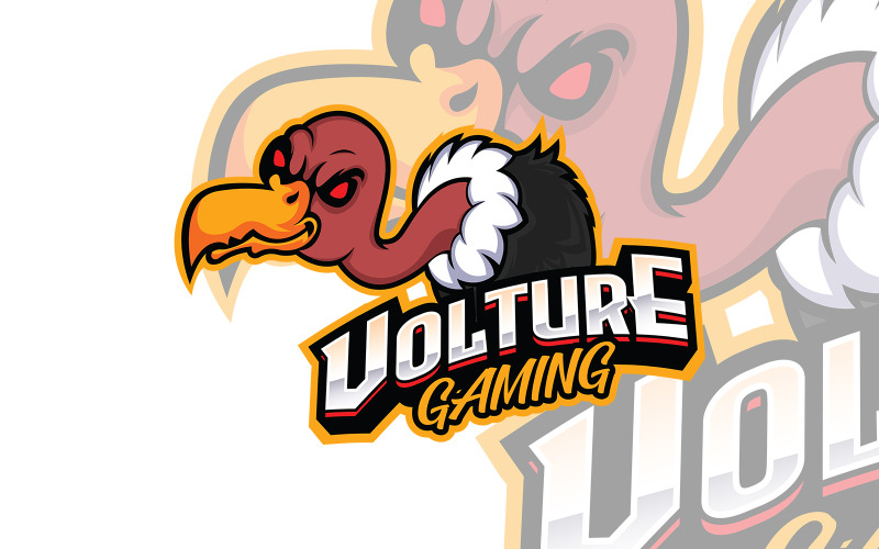 Disegno del modello di logo della mascotte dell'avvoltoio