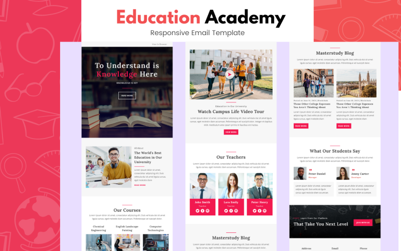 School Email Newsletter Template 108982 TemplateMonster