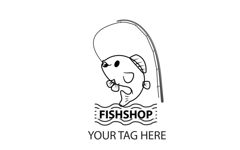 Fishshop - логотип для продажи рыбы и рыбных компаний