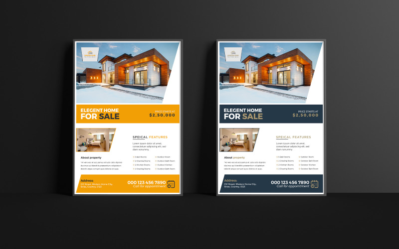 Flyer-Vorlage für den Verkauf von Immobilien oder Eigenheimen