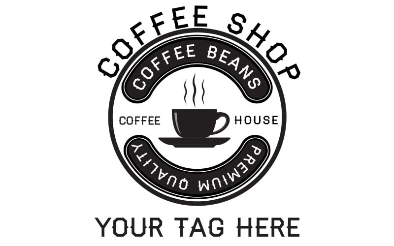 Логотип кофейни на продажу Кофе $ Coffee Beans