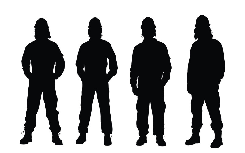 Vector de silueta de albañil y trabajador masculino