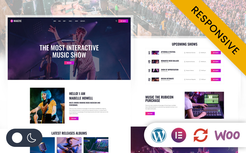 Mauzic - 音乐艺术家 Elementor WordPress 响应式主题