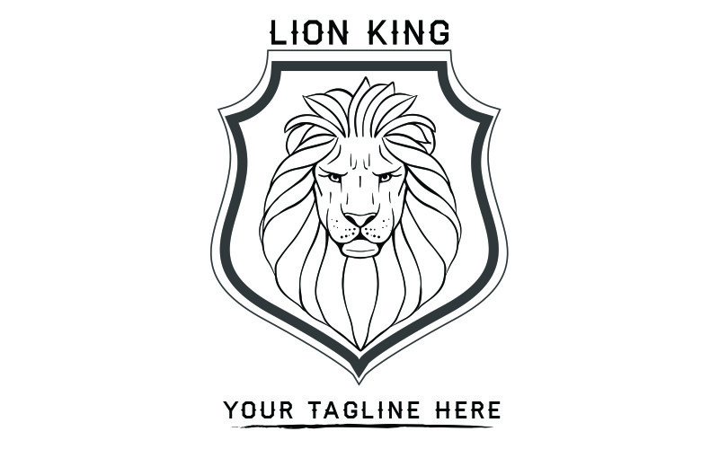 Plantilla de logotipo de Lion King y Lion Valiant