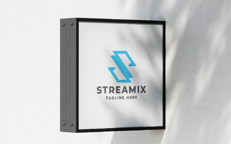 Шаблон логотипа Streamix Letter S Pro