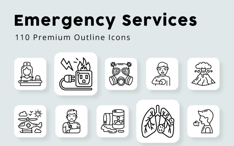 Icone di contorno dei servizi di emergenza