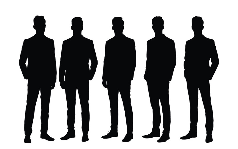 Mannelijke adviseurs silhouet set vector