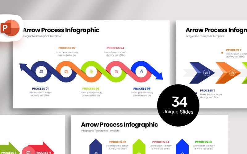 Шаблон инфографической презентации Arrow Process
