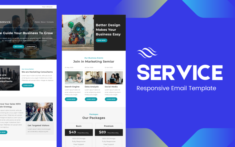 Serviços - Modelo de e-mail responsivo multiuso