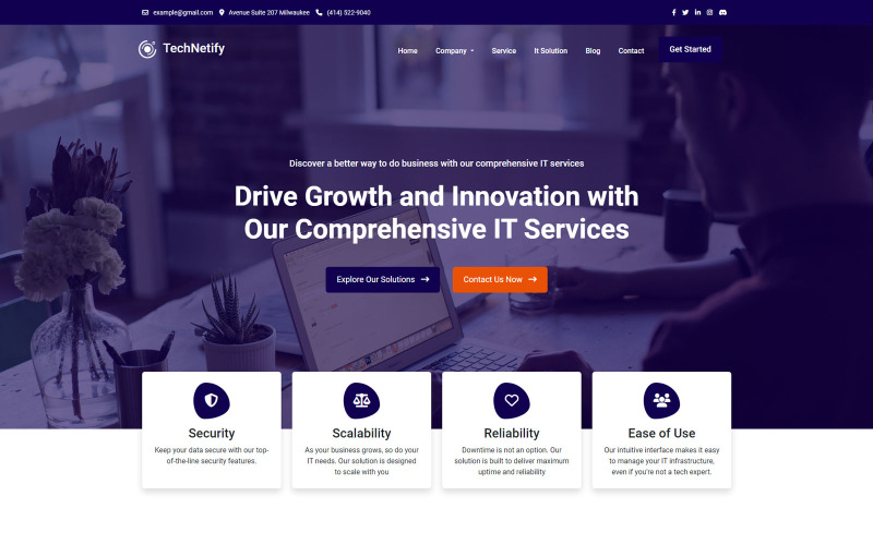 TechNetify – ІТ-рішення та багатоцільовий шаблон HTML5