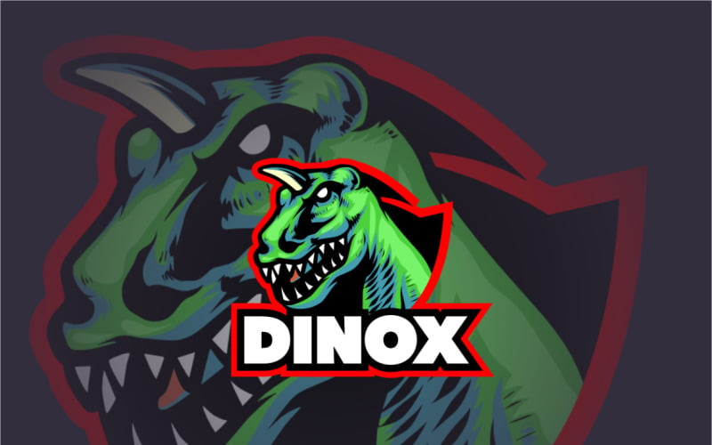 Modelo de logotipo de desenho animado da T-Rex