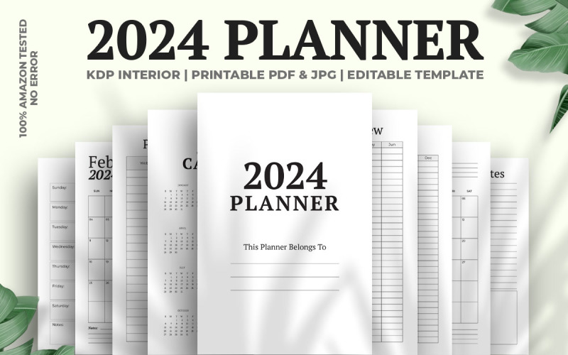2024 Planner Kdp İç Mekan Düzenlenebilir Şablonu