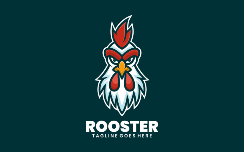 Rooster Simple Mascot Logó 2