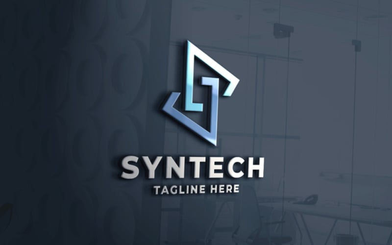 Synergy Tech 字母 S Pro 标志模板
