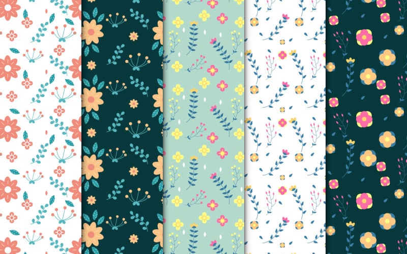 Flower pattern set decoration vector