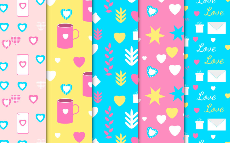 Girly valentine mönster bunt vektor