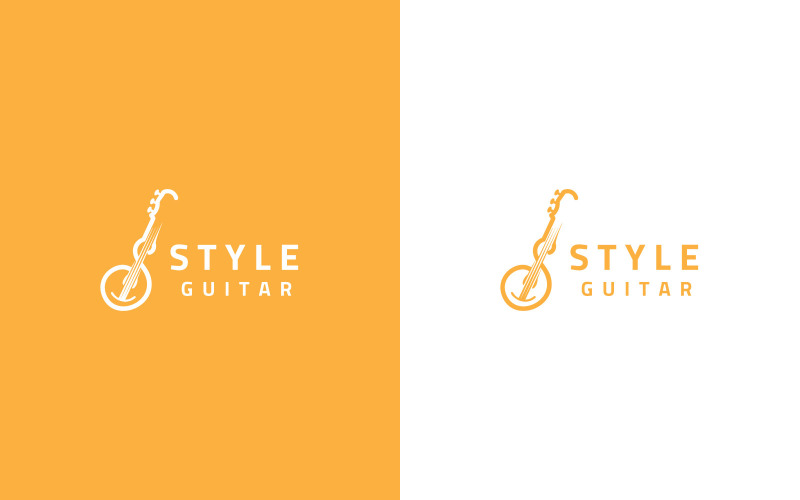 Modello di logo della chitarra di stile