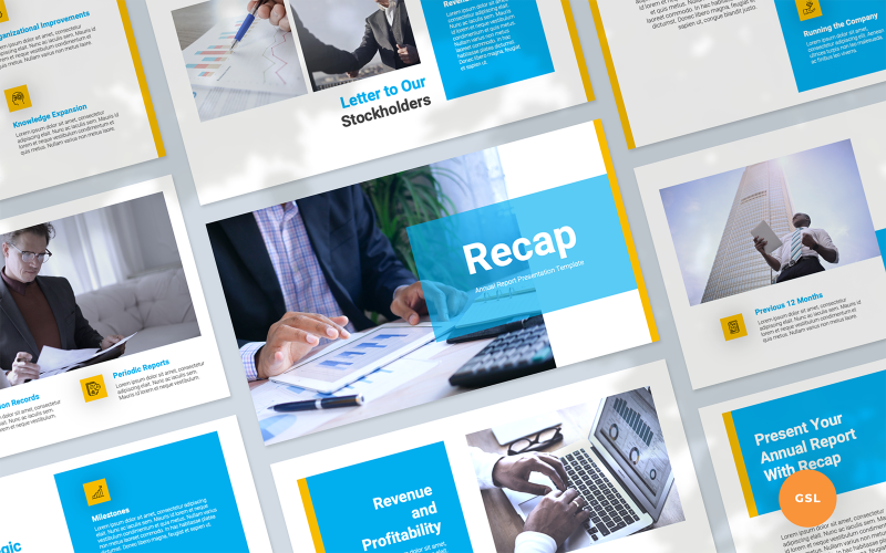 Récapitulatif - Modèle Google Slides de présentation du rapport annuel