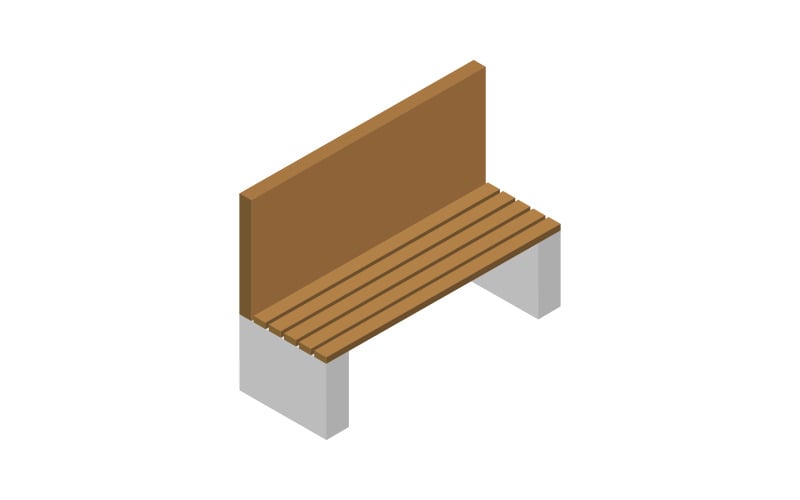 Vector isometric bench on white background