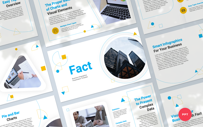 Fakt - Business Infografika Prezentacja Szablon PowerPoint